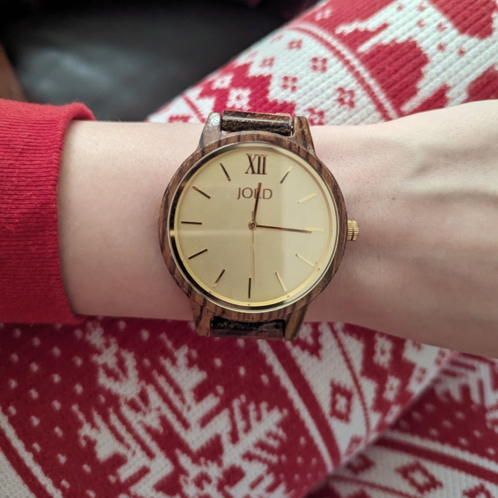 Jord Original Zebrawood Frankie Watch with original wooden box